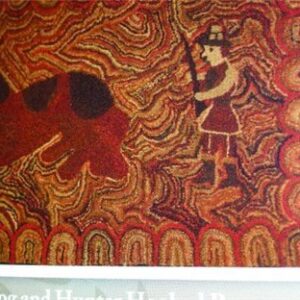 Dog and Hunter Hooked Rug